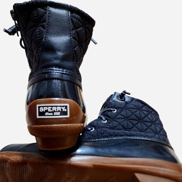 Sperry black waterproof duck boot, fleece lined - size 8 - Picture 4 of 7
